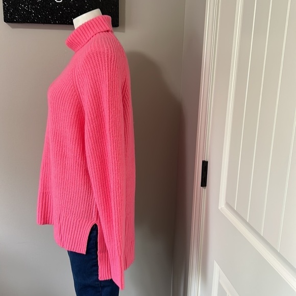 Anthropologie Flat White New York Pink Turtleneck Ribbed Sweater Sz M - Picture 5 of 11